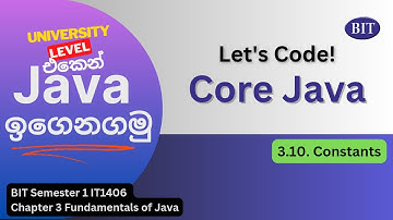 Fundamentals of Java : 3.10. Constants