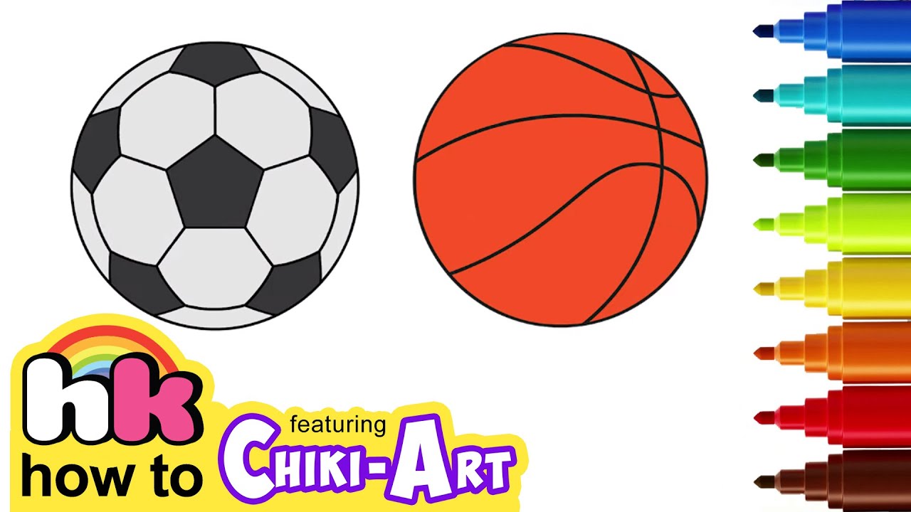 ⁣HooplaKidz How To | How To Draw A Soccer Ball & More | Drawing & Coloring For Kids | Chiki A