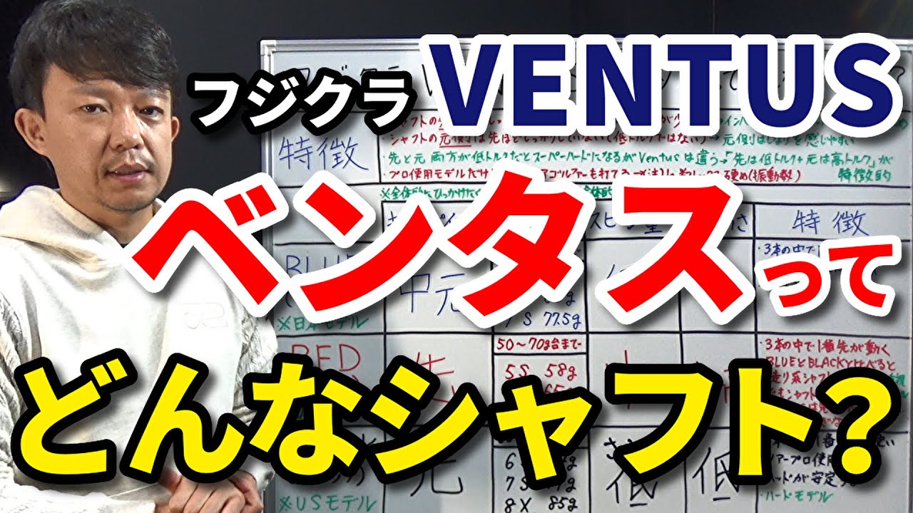 ベンタスってどんなシャフト？フジクラ「VENTUS（ヴェンタス）」の特性と3種類の①BLUE（ブルー）②RED（レッド）③BLACK（ブラック）の比較をご紹介します【クラブセッティング】【吉本巧】