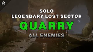 Solo - Quarry Legendary Lost Sector
Quick and simple run through the Legendary Lost Sector Quarry on Earth. A fun alternative strat is to run Fourth Horseman, the only downside is enemy spawns in the final room can hurt the run (no range). Solo - Quarry Legendary Lost Sector