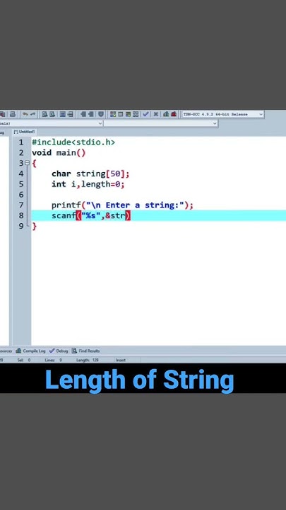 Calculate the length of string in c #c #code#shorts|Code Cafe - YouTube