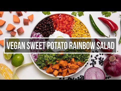Vegan Sweet Potato Rainbow Salad