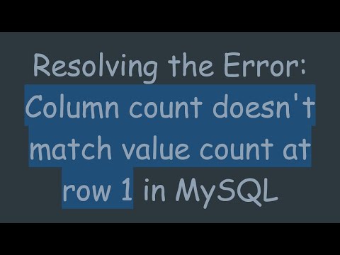 Resolving the Error: