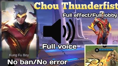 MLBB - Chou Thunderfist Skin Script || Full effect Full lobby No ban ||