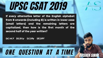 If every alternative letter of the English alphabet from B onwards (including B) | UPSC CSAT 2019 |