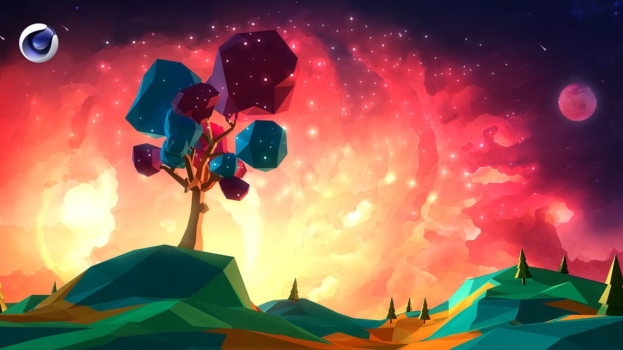 How to create low poly Scene in Cinema 4d modeling and effects by ...