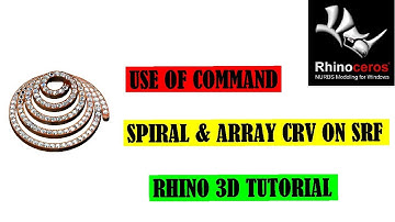 Spiral & ArrayCrvOnSrf in Rhino 3D | Jewelry CAD Tool Tutorial | Rhino Command Guide