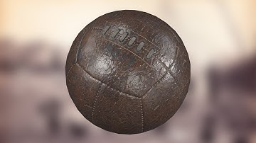 Old Football Soccer Ball Low-poly 3D Model