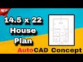 14.5 by 22 house plan | 14.5x22 House Plan | 1BHK House Design | Ground Floor Plan