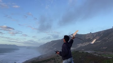 Scratch built 1.5m DLG glider at Mussel Rock.