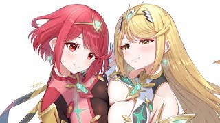 ヒカリちゃん　セット イラストメイキング】ヒカリちゃん描く【ゼノブレイド2】 - YouTube