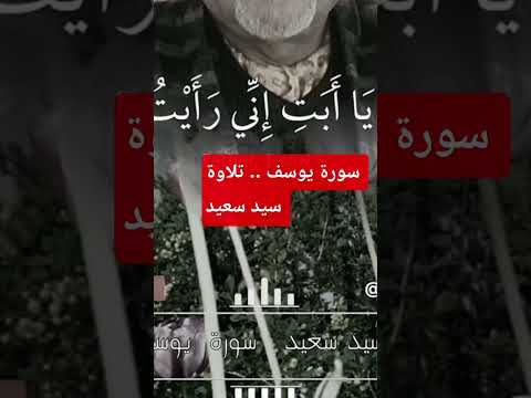 تلاوة سورة يوسف الشيخ السيد سعيد