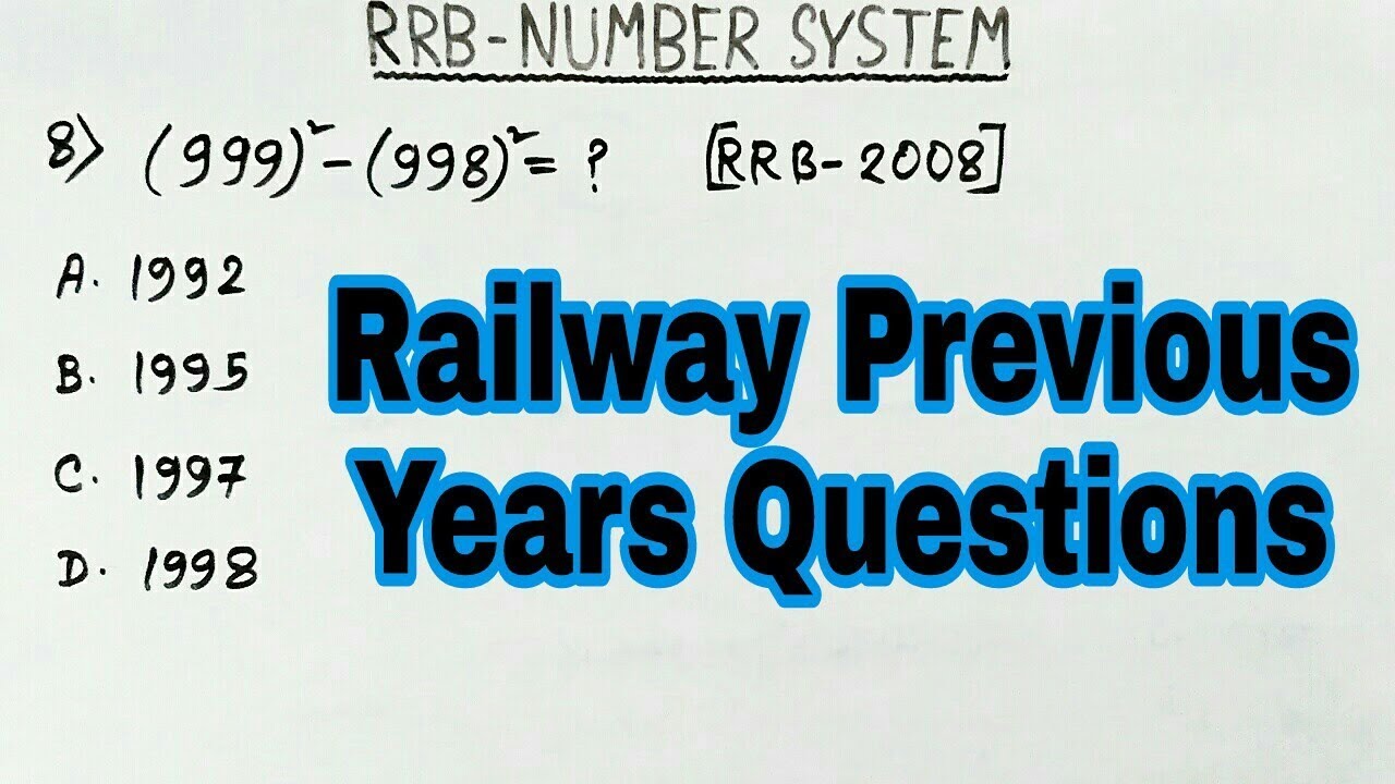 Number System - R.R.B. Previous years Questions - YouTube