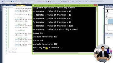 สอน Visual Basic .NET 4. ตัวดำเนินการกำหนดค่าให้กับตัวแปร (Assignment Operators)
