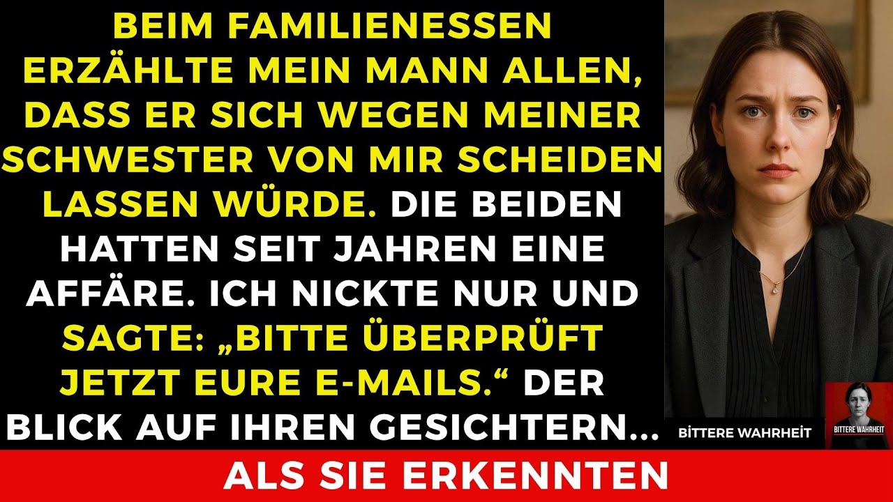 Mein Mann verließ mich beim Familienessen – für meine Schwester. Doch ich war ihm voraus.