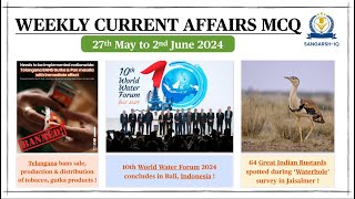 Weekly Current Affairs MCQ | 27th May - 2nd June Current Affairs 2024 #weeklycurrentaffairs #ssccgl