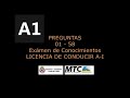 Preguntas 2022 A1 (1/4) Examen de Conocimientos Licencia de Conducir A-I TOURING MTC PERU (Audio)