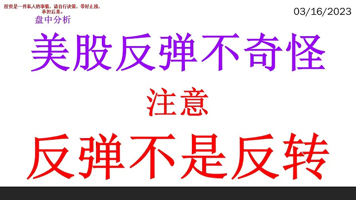美股反彈不奇怪 注意反彈不是反轉 - 天天要聞