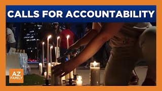 Protest and vigil held after shooting involving ICE officers in Phoenix