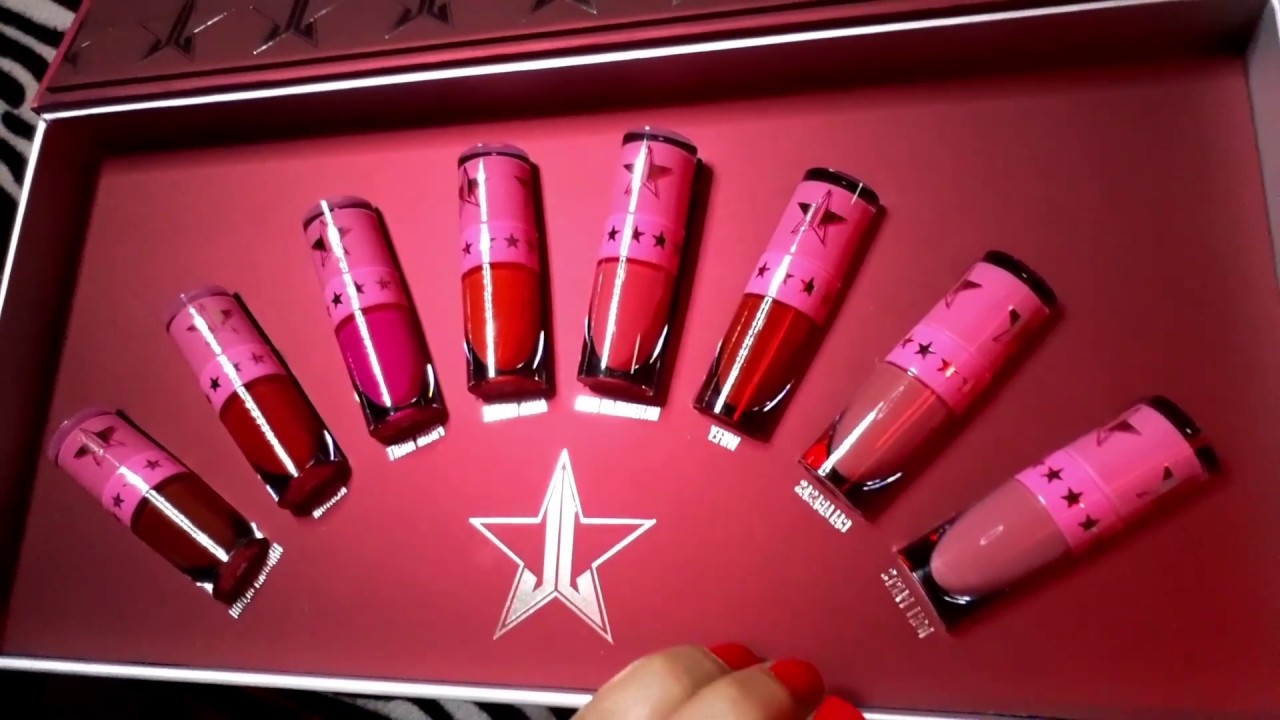 Jeffree Star Mini velour liquid lipsticks red & pinks | swatches
