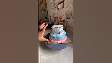 Thumbnail of mini two tier #song #viralvideo #cake #cakedecorating #follow #love #lifeisbutadream #music #coverso