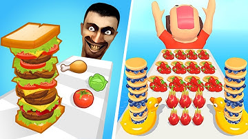 Sandwich Run 🆚 Pancake Run🌻🧿🌺🌈Max Levels Walkthrough Android IOS Update 199971