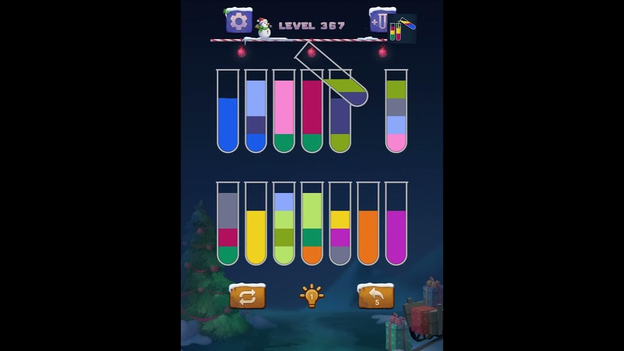 Water sort Puzzle mobile games Level 1086. Water sort - Color Puzzle game screenshot's. Игра 367 уровень