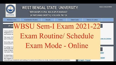 WBSU - CBCS Sem - I Examination Routine 2021-2022 II West Bengal State University Examination...