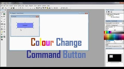How to change the colour of a Command button in Vb 6.0