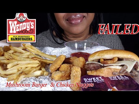 ASMR|FAILED|Wendy's Mushroom Swiss Burger & Chicken Nuggets