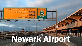 Driving thru Newark Liberty International Airport terminal A B C