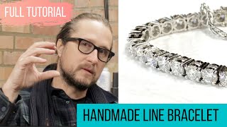 Line Bracelet [Tennis Bracelet] Goldsmith Tutorial  At The Bench