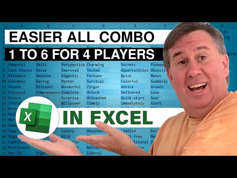 Excel All Combinations One To Six in Four Columns - Episode 2604 - MrExcel Video on YouTube