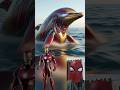 Superheroes but Dolphins 💥 Marvel & DC-All Characters #marvel #avengers#shorts