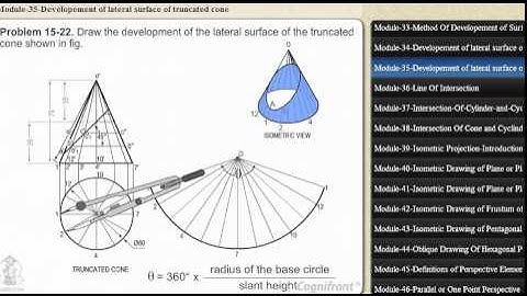 Development of lateral surface and truncated cone