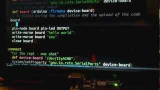 Hello world from the clojure/clodiuno repl with the arduino uno