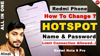 Redmi Mobile HOTSPOT SETTING, How to change hotspot password in redmi note 8, Mi HOTSPOT NAME Change