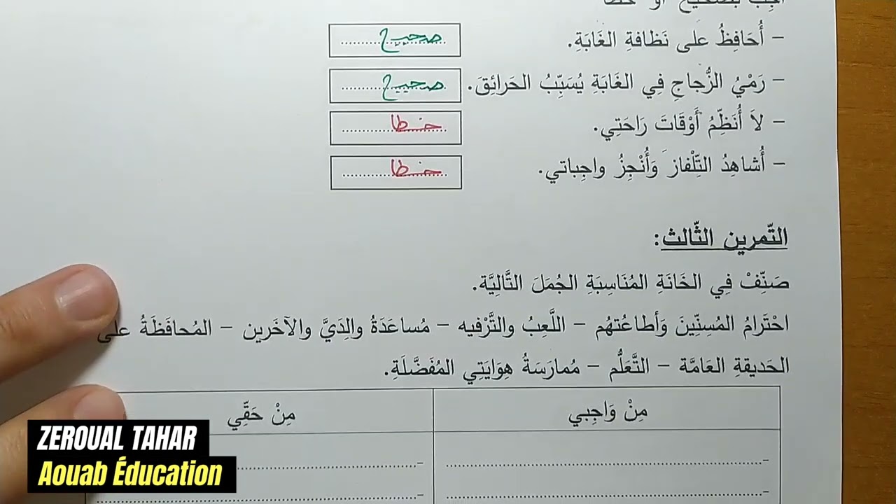 حل نموذجي لامتحان الفصل الثاني في التربية المدنية 2023-2024  (نموذج02 )≡ الثانية ابتدائي