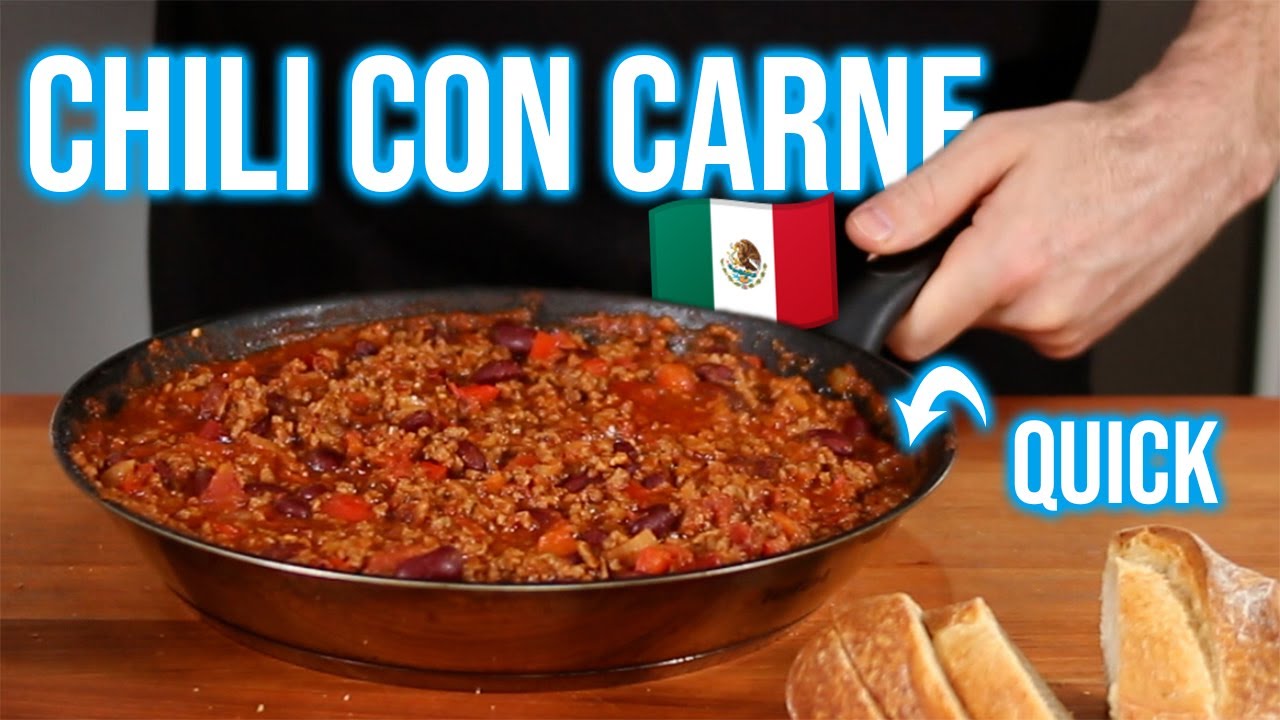 Easy  fast Chili con Carne  Mexican chili meat stew recipe