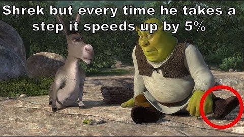 Shrek but every time he takes a STEP it gets 5% faster