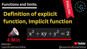 📘 Definition of Explicit & Implicit Functions | Class 11 & 12 English, Full Explanation, (G12,C1,13)