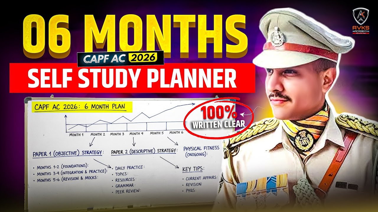 CAPF AC preparation for beginners | 6 MONTHS Study plan & Time Table | CAPF AC 2026 STRATEGY 