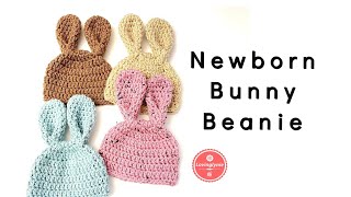 How to Crochet Newborn Bunny Beanie