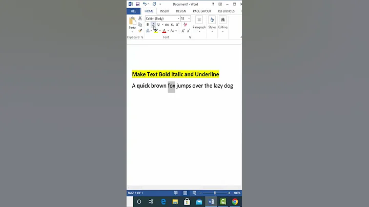 Make Text Bold Italic and Underline in Ms Word #shortsviral #freecourse #mswordinhindi #word