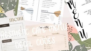 Aesthetic cafe menu decal codes|Fantasy Builds