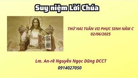 Suy niệm Lời Chúa thứ hai tuần VII Phục Sinh năm C  02/06/2025|Lm.Anrê Nguyễn Ngọc Dũng DCCT