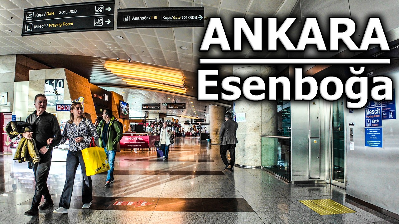 Esenboğa Havalimanı Yürüyüş Turu | Explore ANKARA Airport in 4k