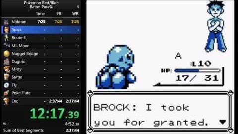 Pokemon Blue Baton Pass% speedrun in 2:15:36 (with commentary)