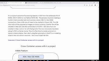 HANA XSA Container Access Scenarios