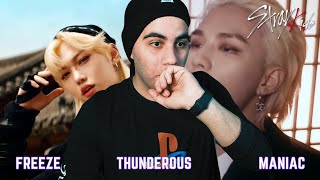 WHY ARE THEY SO BEAUTIFUL!? | Stray Kids "땡(FREEZE)", "소리꾼(Thunderous)" & "MANIAC" M/V REACTION!